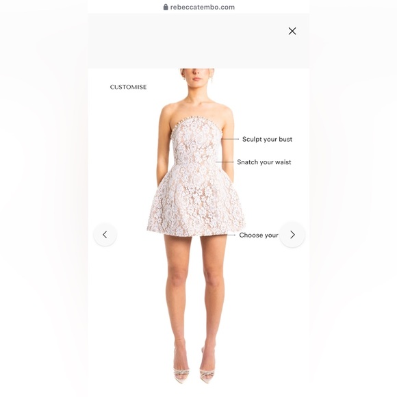 Rebecca Tembo- Ari Bridal Mini Dress size 8 US - Picture 7 of 12